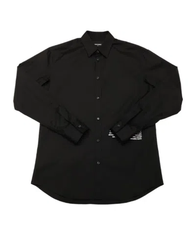 Dsquared2 Long Sleeve Lapel Shirt In Black