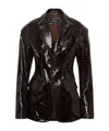 Dsquared2 Long Sleeve Leather Jacket In Brown