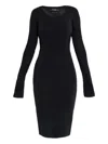 Dsquared2 Long-sleeve Midi Dress In Black