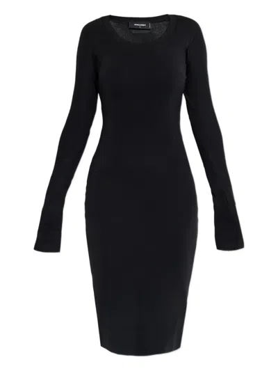 DSQUARED2 LONG-SLEEVE MIDI DRESS