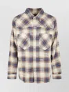 Dsquared2 Long Sleeve Plaid Shirt With Frayed Hem In Multi