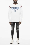 Dsquared2 Varsity Logo Long Sleeved T-shirt In Weiss