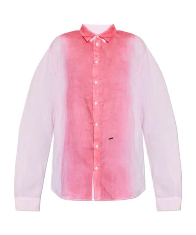 Dsquared2 Long-sleeve Buttoned Shirt In Pink