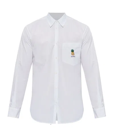 Dsquared2 Pocket Pineapple-embroidery Shirt In White
