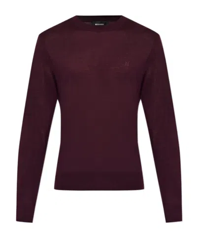 Dsquared2 Long Sleeve Sweater In Burgundy