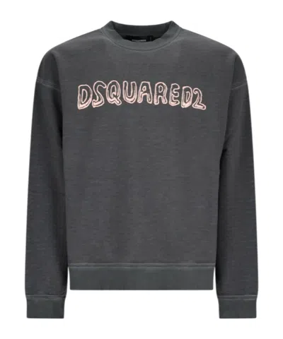 DSQUARED2 DSQUARED2 BEST FADE RELAX FIT CREWNECK CARTOON LOGO SWEATSHIRT