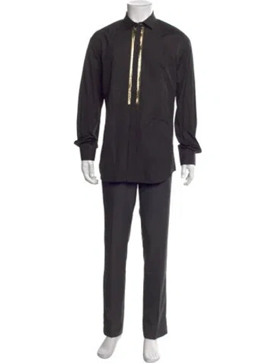 Pre-owned Dsquared2 Long Sleeve Tuxedo Shirt In Gray