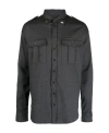 Dsquared2 Long-sleeve Virgin Wool Shirt In Black