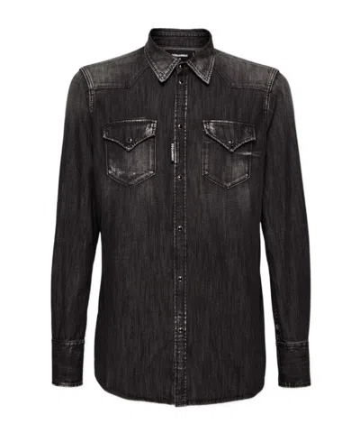 DSQUARED2 DSQUARED2 DISTRESSED DENIM SHIRT