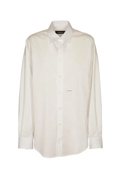 Dsquared2 Long-sleeved Button-up Shirt In Neutral