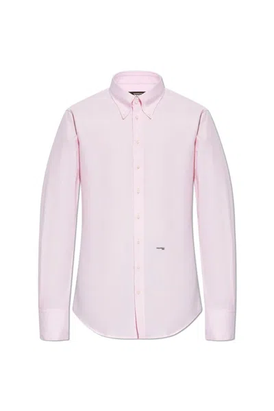 Dsquared2 Logo-embroidered Shirt In Pink