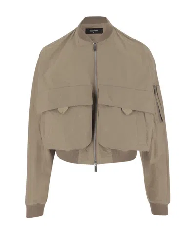 Dsquared2 Long-sleeved Casual Jacket In Nude