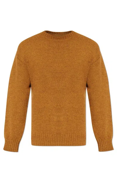 Dsquared2 Long Sleeved Crewneck Knitted Jumper In Beige