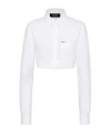 Dsquared2 Long-sleeved Cropped Shirt In White