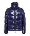 Dsquared2 Glossy Nylon Quilted Puffer Jacket In Blue