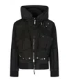 Dsquared2 Long-sleeved Hooded Cotton Coat In Black