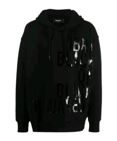 Dsquared2 Long-sleeved Hooded Hoodie In Black