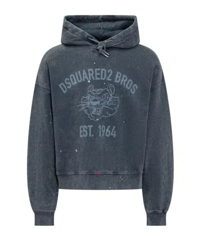 Dsquared2 Long-sleeved Hooded Hoodie In Black