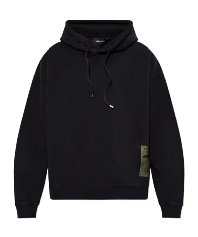 DSQUARED2 DSQUARED2 LOGO PATCH DRAWSTRING HOODIE