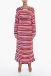 Dsquared2 Long Sleeved Knitted Wool Maxi Dress