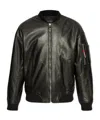 Dsquared2 Leather Bomber In Black