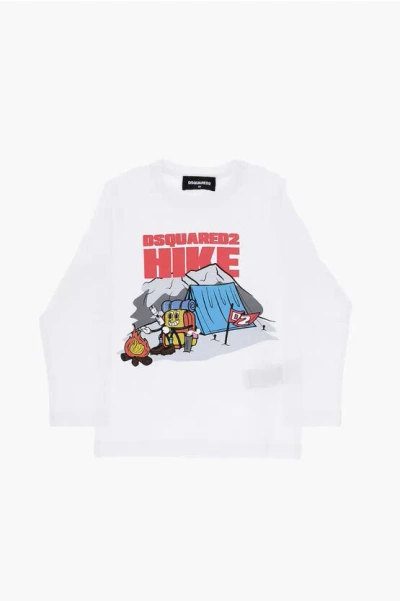 Dsquared2 Long Sleeved Relax Crew-neck T-shirt In White