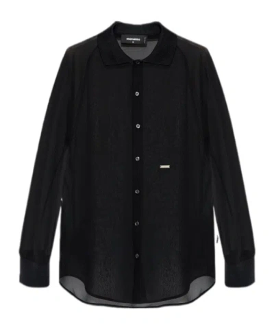 Dsquared2 Long-sleeved Shirt In Black