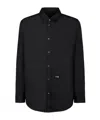 Dsquared2 Dsquared Men Black Stretch Poplin Shirt In Black