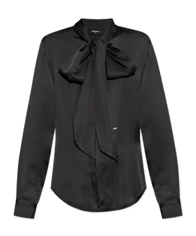 DSQUARED2 DSQUARED2 PARIS BOW DETAILED LOGO PLAQUE SHIRT
