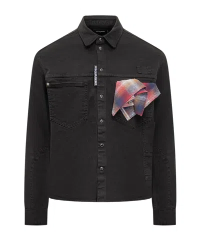 Dsquared2 Long-sleeved Shirt In Black