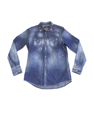 Dsquared2 Long-sleeved Shirt In Blue