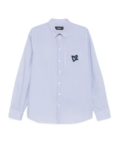 DSQUARED2 DSQUARED2 SUMMER LOVERS OVERSIZED PINSTRIPE SHIRT