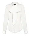 Dsquared2 White Tailored Shirt With Bow Tie Detail In White