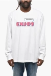 Dsquared2 Long Sleeved Skater Fit Tee Crew-neck T-shirt With Contrasti In White