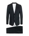 Dsquared2 Structured Blazer Suit With Notch Lapel And Slim-fit Trousers In Black
