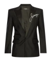 Dsquared2 Logo Print Single-breasted Blazer In Black