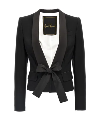 DSQUARED2 DSQUARED2 BOW EMBELLISHED TAILORED JACKET