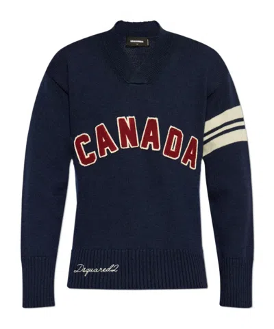 Dsquared2 Long-sleeved Sweater In Black
