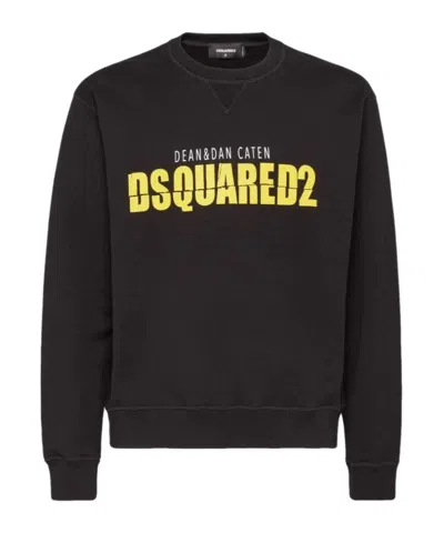 Dsquared2 Logo-print Cotton Sweatshirt In Black