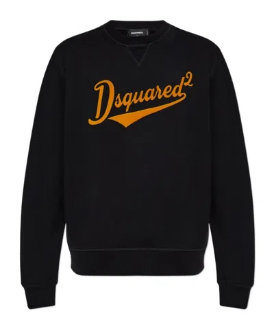 DSQUARED2 DSQUARED2 VELVET-LOGO CREWNECK SWEATSHIRT