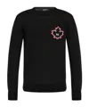 Dsquared2 D2 Leaf-intarsia Jumper In Black