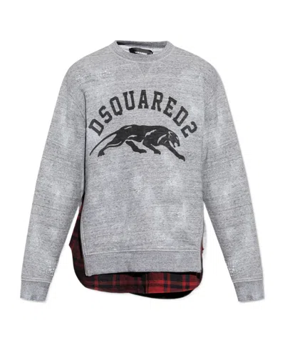 Dsquared2 Long-sleeved Sweater In Gray