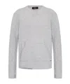 Dsquared2 Wool And Cashmere Crew-neck Sweater With Kangaroo Pocket In Gray