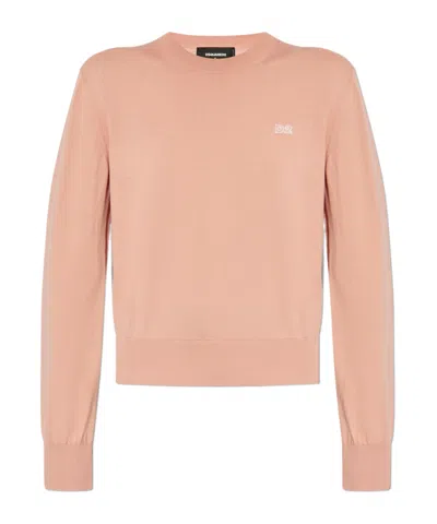 Dsquared2 Long-sleeved Sweater In Nude