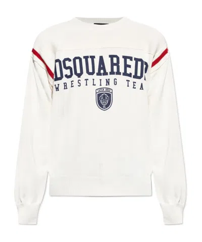 Dsquared2 Long-sleeved Sweater In White