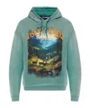 Dsquared2 Slouchy Hooded Sweater Graphic Print In Blue