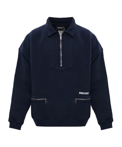 Dsquared2 Long-sleeved Sweatshirt In Blue
