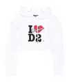Dsquared2 Vaquera Gimy Dean Cropped Jersey Hoodie In Multi