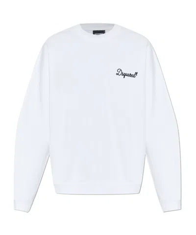 Dsquared2 Logo-detail Crew-neck Sweatshirt In White