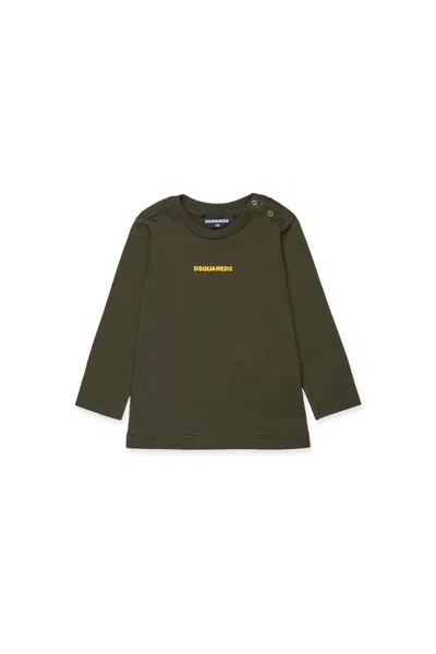 Dsquared2 Long Sleeves Jersey T-shirt With Logo In Green
